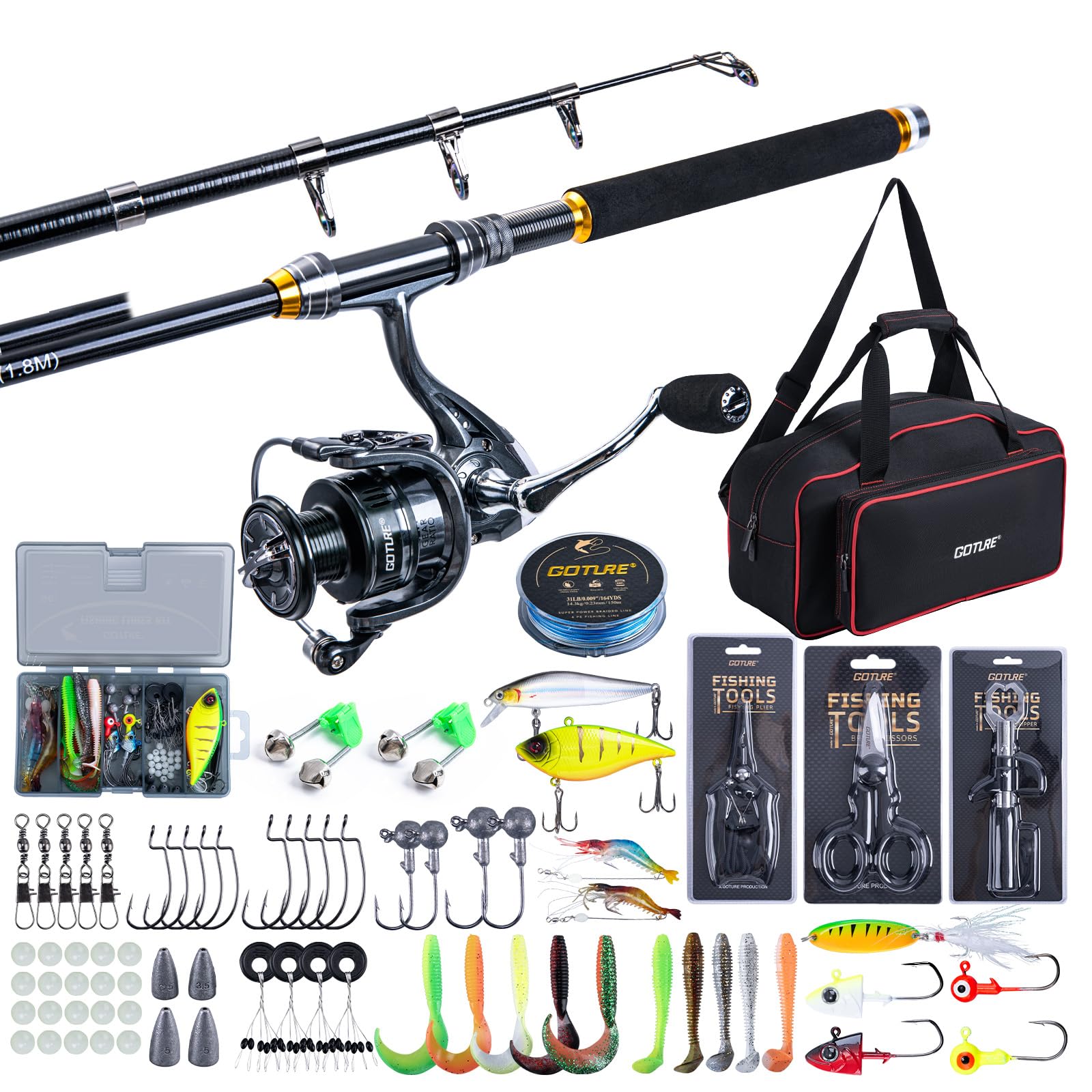 Goture Fishing Telescopic Rod  - Fishing Lure Spinner recensie en prijs