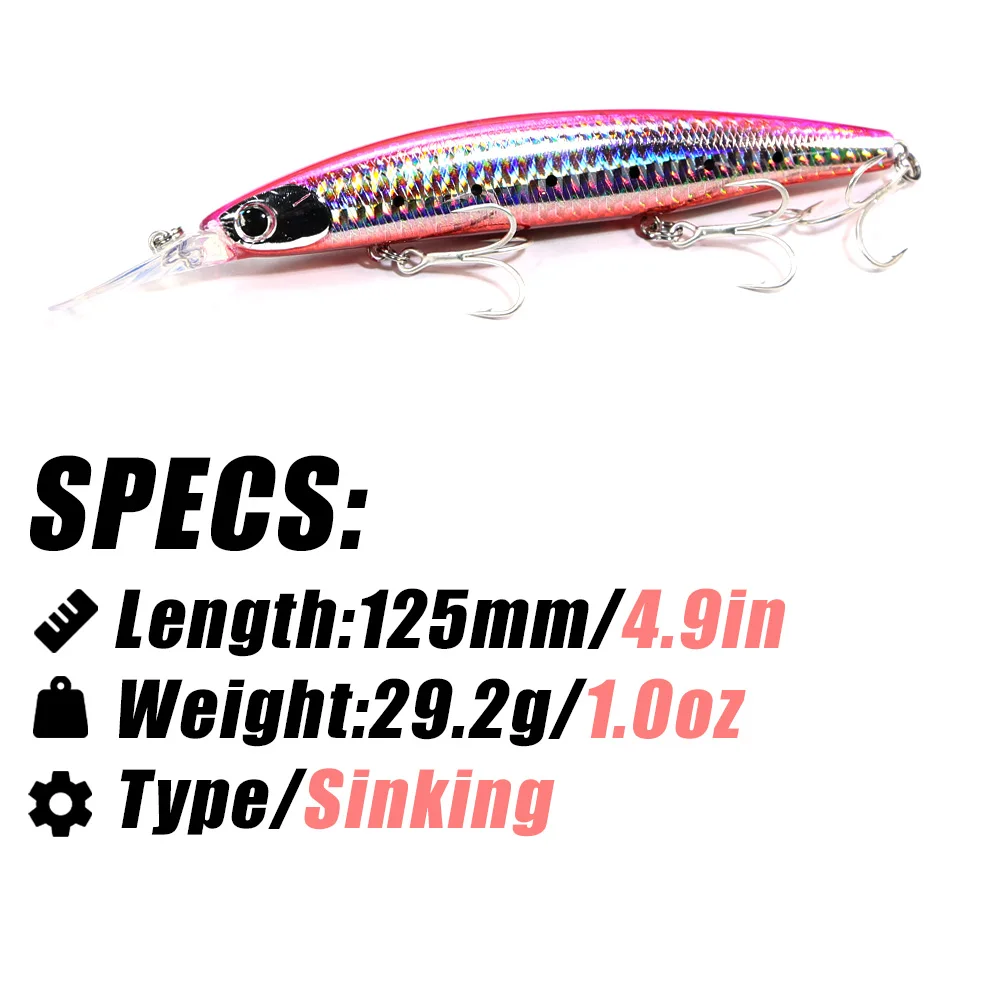 B&U 125mm Sinking Minnow Sea F - Fishing Lure Jerkbait recensie en prijs